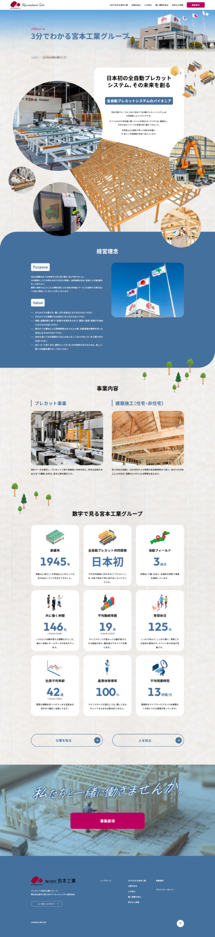 株式会社宮本工業　採用サイトの画像